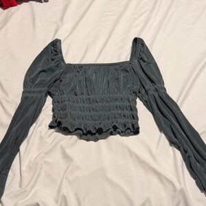 URBAN Romantics Charcoal Ruched Blouse